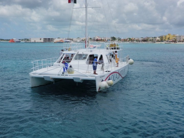 Paseando en catamaran